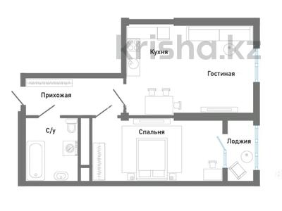 2-комнатная квартира, 54.9 м², 8/20 этаж, Тургут Озала 237 за 33.8 млн 〒 в Алматы, Бостандыкский р-н