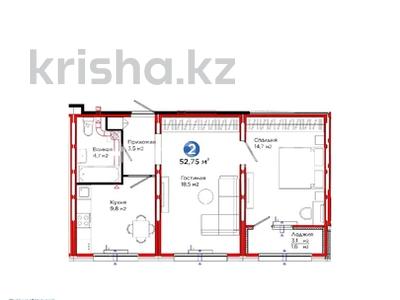 2-бөлмелі пәтер · 53 м² · 1/9 қабат, Е 103 5а, бағасы: 32 млн ₸ в Астане, Нура р-н
