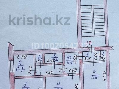 3-комнатная квартира · 65 м² · 3/3 этаж, Кабанбай батыра 52 — Акын Сара за 19 млн 〒 в Талдыкоргане