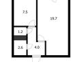 1-бөлмелі пәтер · 34.8 м² · 5/5 қабат, Республика 4/1, бағасы: 18.4 млн ₸ в Астане, Сарыарка р-н