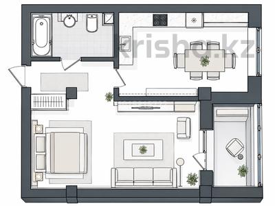 1-комнатная квартира · 44 м² · 3/9 этаж, Е-779 32 за 22.5 млн ₸ в Астане, Есильский р-н