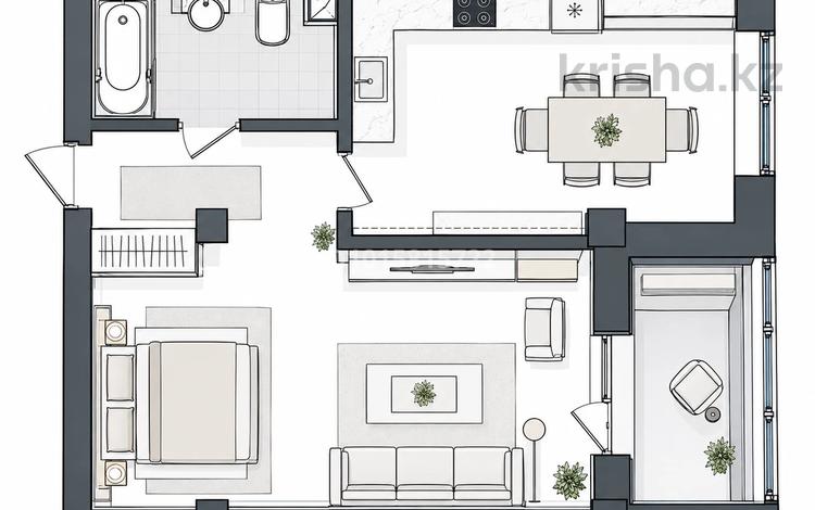 1-комнатная квартира · 44 м² · 3/9 этаж, Е-779 32 за 22.5 млн ₸ в Астане, Есильский р-н — фото 2