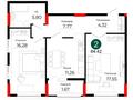 2-комнатная квартира · 64.42 м², пр. Улы Дала за ~ 37.1 млн ₸ в Астане, Нура р-н — фото 3