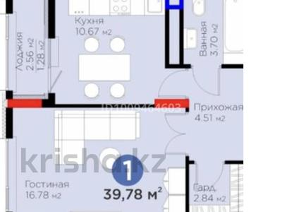1-бөлмелі пәтер · 39.78 м² · 6/9 қабат, мкр Уркер, Тұран данғылы — Батыс Арена, Астана Арена, бағасы: 31 млн ₸ в Нура р-н