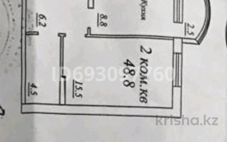 2-комнатная квартира, 48.8 м², 1/2 этаж, 3-й мкр 33 за 15 млн 〒 в Актау, 3-й мкр — фото 2