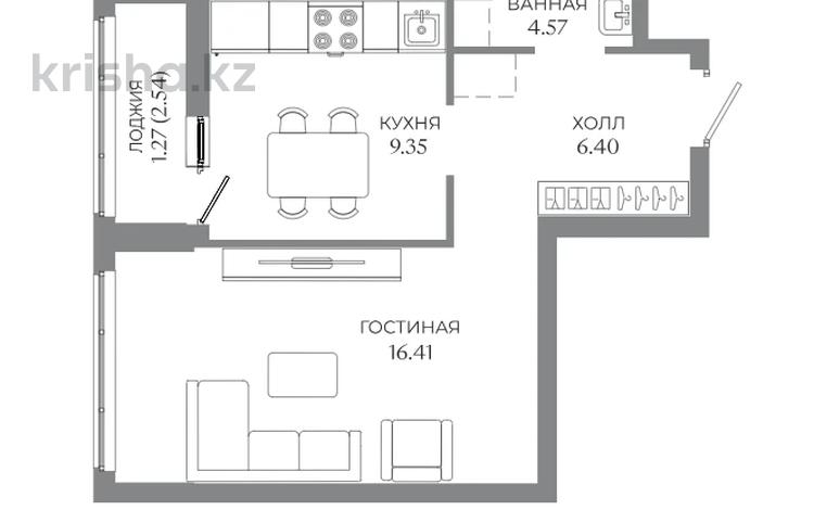 1-бөлмелі пәтер · 38 м² · 3/9 қабат, Толе би 43 — БЕЗ КОМИССИИ! ВЫБОР ЭТАЖА!, бағасы: ~ 21.4 млн ₸ в Астане — фото 2