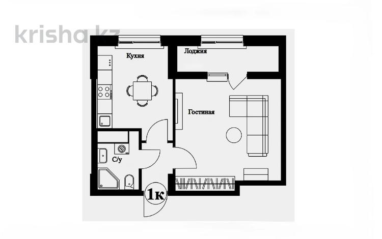1-комнатная квартира · 37.5 м² · 2/12 этаж, Жубан Молдагалиев 5 — Чингиз Айтматова за 20.5 млн ₸ в Астане, Нура р-н — фото 2