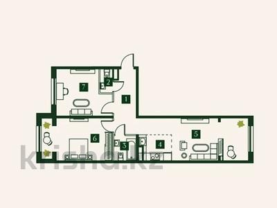3-бөлмелі пәтер · 78.6 м² · 2/7 қабат, Көктөбе ш/а., Талгата Бигельдинова, бағасы: ~ 71.8 млн ₸ в Алматы, Медеуский р-н