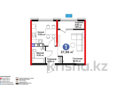 1-бөлмелі пәтер · 38 м² · 5/7 қабат, Ботагөз 2/1 — Момышулы-Рыскулова, бағасы: 28 млн ₸ в Алматы, Алатауский р-н