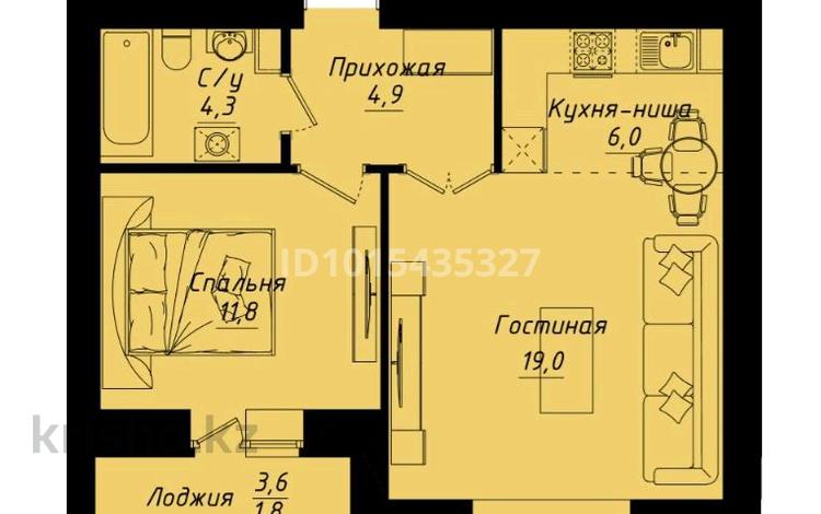 2-бөлмелі пәтер · 48 м² · 5/12 қабат, пересечение ул Казыбек Би и Е75,Е77 (рядом с пересечением улиц Туран и Улы дала), бағасы: 26.5 млн ₸ в Астане, Нура р-н — фото 2