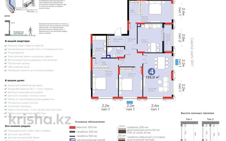 4-бөлмелі пәтер · 135 м², ​Аль-Фараби — ключи: 20.11.26🪀🪀🪀., бағасы: 104 млн ₸ в Астане, Есильский р-н — фото 2