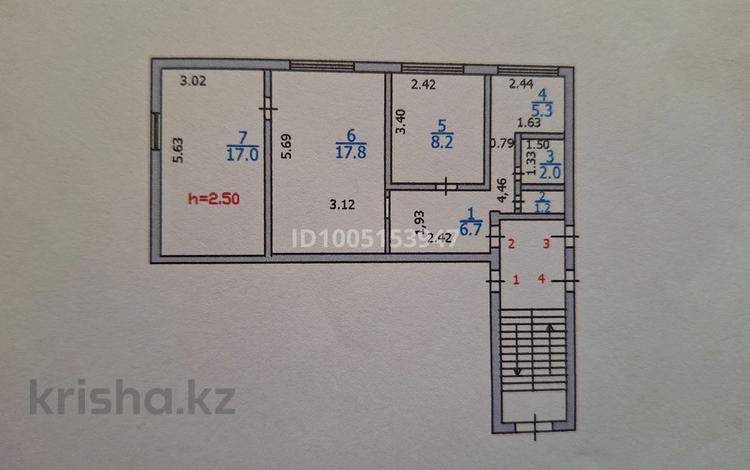 3-комнатная квартира · 60 м² · 1/5 этаж, Алимжанова 3 — Желтоксан за 17 млн ₸ в Балхаше — фото 2