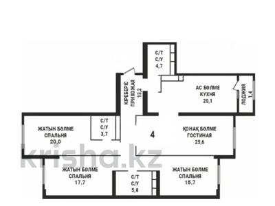 4-комнатная квартира · 130 м² · 16/16 этаж, Каныша Сатпаева 133/1 за 96 млн 〒 в Алматы, Бостандыкский р-н