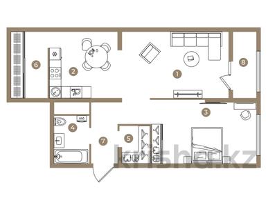 2-комнатная квартира · 64 м² · 6/9 этаж, Ботакоз 5 за ~ 35.3 млн ₸ в Алматы, Алатауский р-н