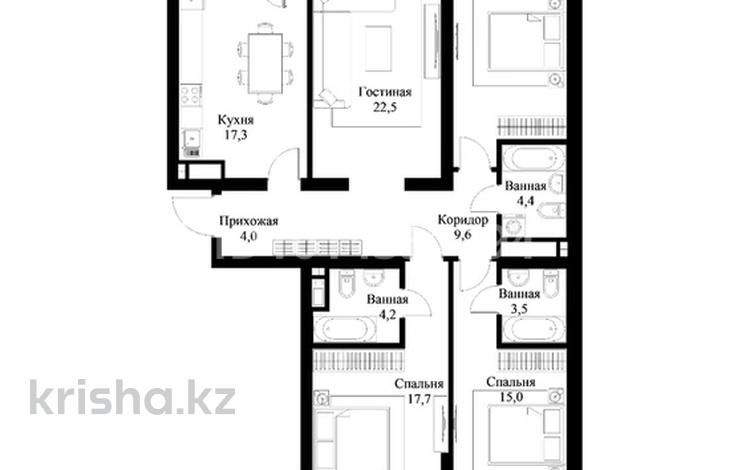 4-бөлмелі пәтер · 117 м² · 9/9 қабат, Ауэзова 3г/2, бағасы: 100 млн ₸ в Алматы, Алмалинский р-н — фото 2