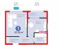 1-бөлмелі пәтер · 37.78 м² · 6/6 қабат, Қайрат ш/а., Тараз 8/1, бағасы: ~ 37.8 млн ₸ в Алматы, Турксибский р-н — фото 3