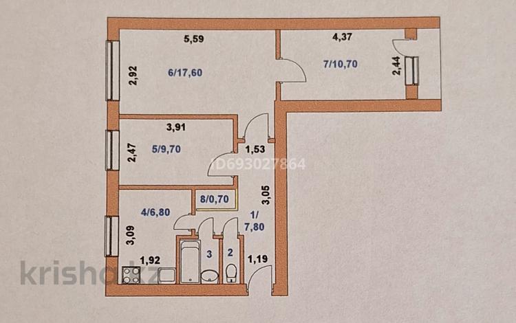 3-комнатная квартира, 56.6 м², 4/9 этаж, Микрорайон 5 23 за 12 млн 〒 в Степногорске — фото 2