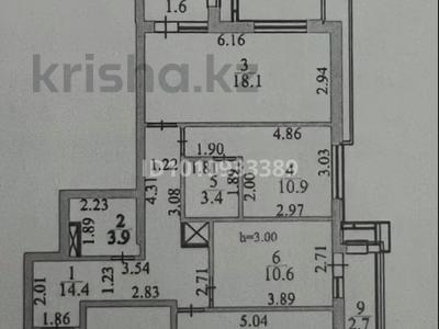 3-бөлмелі пәтер · 80 м² · 6/15 қабат, Туран 71, бағасы: 56 млн ₸ в Астане, Нура р-н
