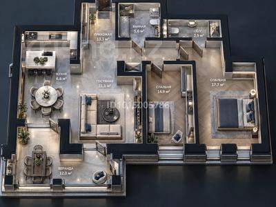 3-комнатная квартира · 102.6 м² · 2/5 этаж, мкр Михайловка , Аманжолова 100 за 69 млн ₸ в Караганде, Казыбек би р-н