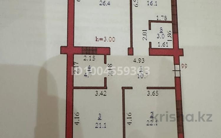 3-бөлмелі пәтер · 106.6 м² · 4/9 қабат, мкр. Алтын орда, Алия Молдагулова 66 Б, бағасы: 44 млн 〒 в Актобе — фото 2
