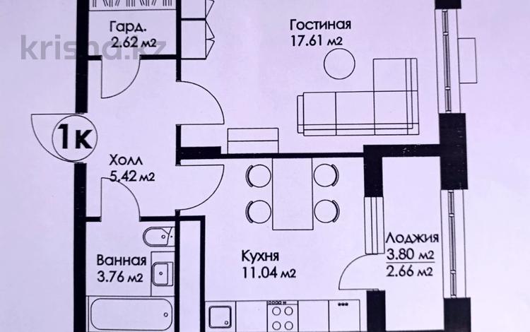1-бөлмелі пәтер · 44 м² · 9/9 қабат, Нажимеденова 29, бағасы: ~ 18 млн ₸ в Астане, Сарайшык р-н — фото 6