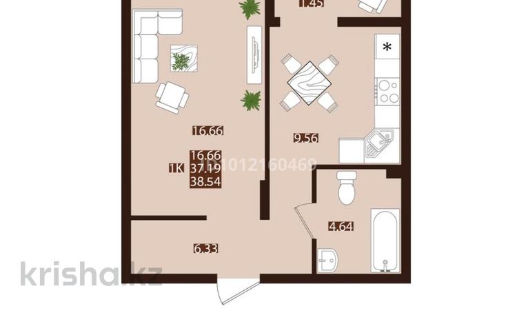 1-бөлмелі пәтер · 38.54 м² · 6/7 қабат, ул. Е 118, уч. 2, бағасы: 21 млн ₸ в Астане, Есильский р-н — фото 2