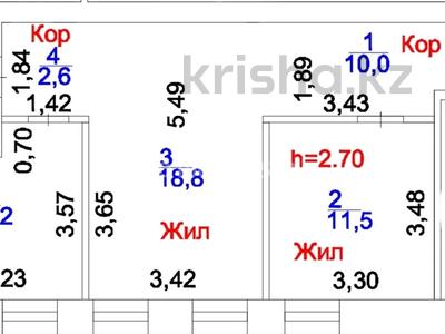 2-бөлмелі пәтер · 57.3 м² · 6/6 қабат, Даулеткерей стр. 1а, стр. 3, бағасы: 22 млн ₸ в Астане, Сарыарка р-н