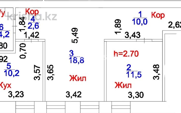 2-бөлмелі пәтер · 57.3 м² · 6/6 қабат, Даулеткерей стр. 1а, стр. 3, бағасы: 22 млн ₸ в Астане, Сарыарка р-н — фото 2