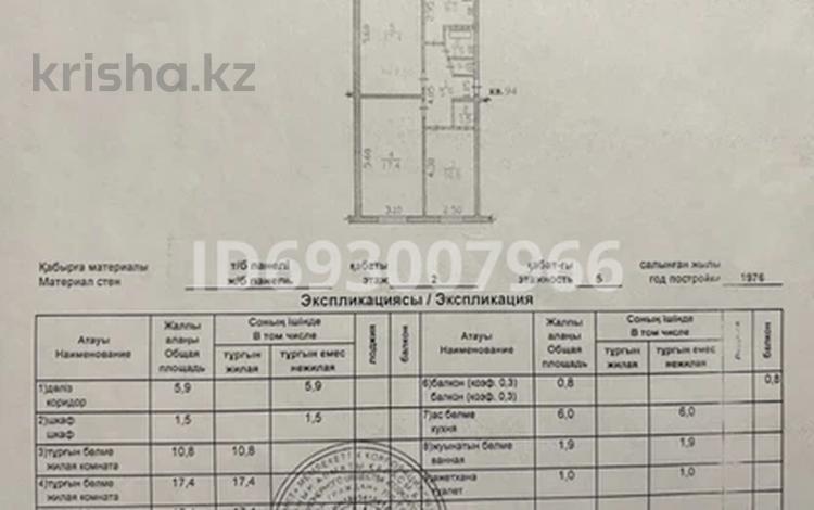 3-комнатная квартира, 63 м², 2/5 этаж, Муратбаева 64 — Муратбаева-Гоголя