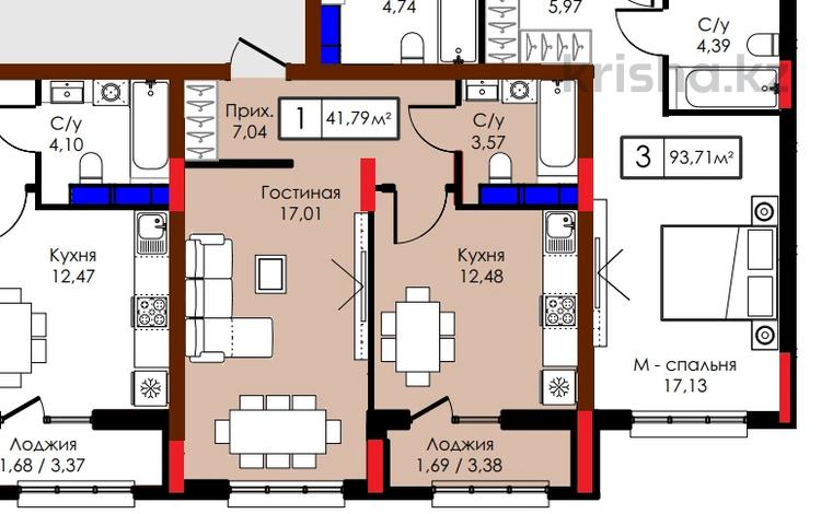 1-комнатная квартира, 42 м², 6/9 этаж, Сыганак 24 — Анет баба за 16.5 млн 〒 в Астане, Есильский р-н — фото 4