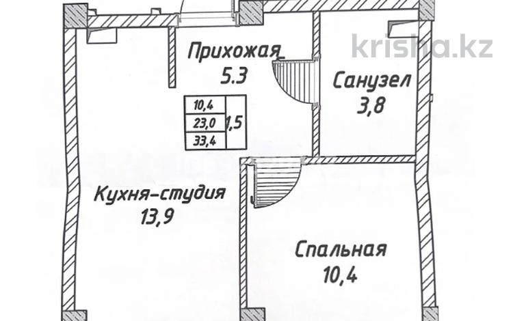 1-комнатная квартира, 33.4 м², 2/3 этаж, Аубакирова 20 за 13 млн 〒 в  — фото 6