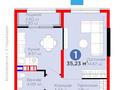 1-бөлмелі пәтер · 35.23 м² · 5/6 қабат, Бауыржана Момышулы, бағасы: 27.6 млн ₸ в Алматы, Алатауский р-н — фото 2