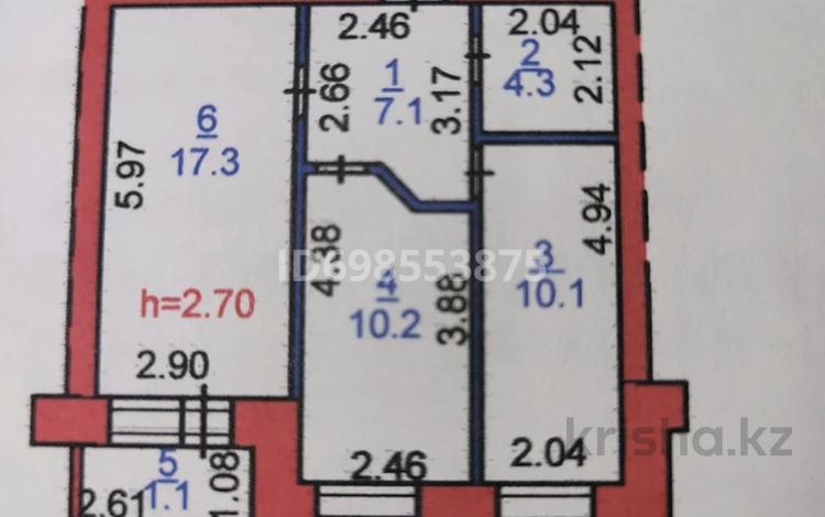 2-бөлмелі пәтер, 50.1 м², 5/6 қабат, Юбилейный 34, бағасы: 22 млн 〒 в Костанае, Юбилейный — фото 2