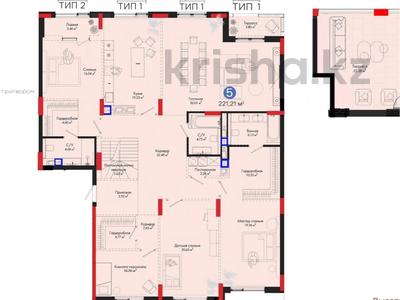 5-бөлмелі пәтер · 222 м² · 7/7 қабат, Тасшокы, 4​ 4, бағасы: 307 млн ₸ в Астане, Алматы р-н