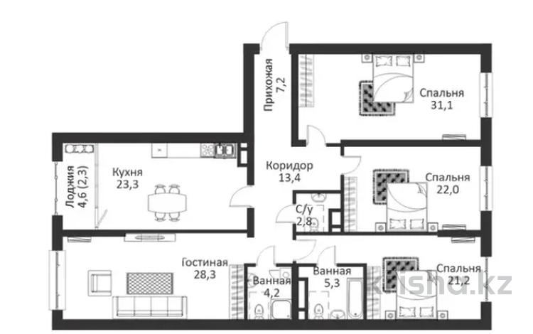 4-бөлмелі пәтер · 161 м² · 5/9 қабат, Розыбакиева — Байкадамова, бағасы: 161 млн ₸ в Алматы, Бостандыкский р-н — фото 2