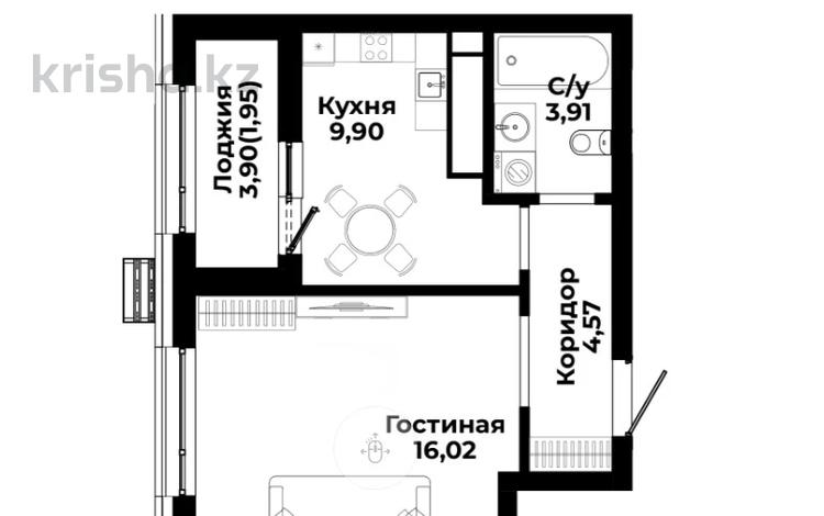 1-комнатная квартира · 36.35 м² · 5/16 этаж, Р. Кошкарбаева/К. Куанышбаева — Жк Saryn - КОМФОРТНАЯ ЛОКАЦИЯ В СЕРДЦЕ РАЙОНА за ~ 25.5 млн ₸ в Астане, Алматы р-н — фото 4