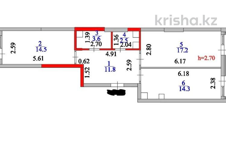 2-комнатная квартира · 68 м² · 24/25 этаж, Тауелсиздик за 32 млн ₸ в Астане, Алматы р-н — фото 26