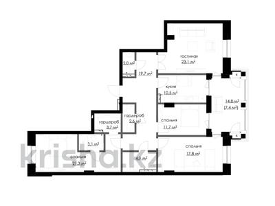 4-комнатная квартира · 135.3 м², мкр Михайловка , Аманжолова 100 за ~ 96.7 млн ₸ в Караганде, Казыбек би р-н