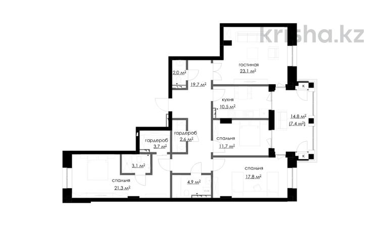4-комнатная квартира · 135.3 м², мкр Михайловка , Аманжолова 100 за ~ 96.7 млн ₸ в Караганде, Казыбек би р-н — фото 2
