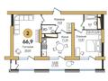 2-бөлмелі пәтер · 66.9 м², К.Кайсенова 55/1, бағасы: ~ 41.5 млн ₸ в Усть-Каменогорске — фото 3