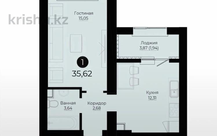 1-бөлмелі пәтер · 35.64 м² · 3/9 қабат, Толе би 10/1 — Туран, бағасы: 21 млн ₸ в Астане, Нура р-н — фото 2
