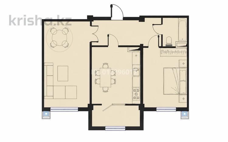 2-бөлмелі пәтер · 61.5 м² · 9/9 қабат, мкр Шымсити, Байдибек би 126/7, бағасы: 23 млн ₸ в Шымкенте, Абайский р-н — фото 2