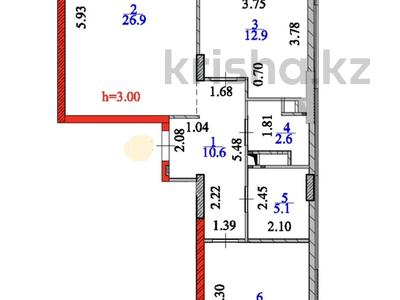 2-комнатная квартира · 76 м² · 5/9 этаж, Бухар жырау 26 — Ботанический сад . за 95 млн ₸ в Астане, Есильский р-н