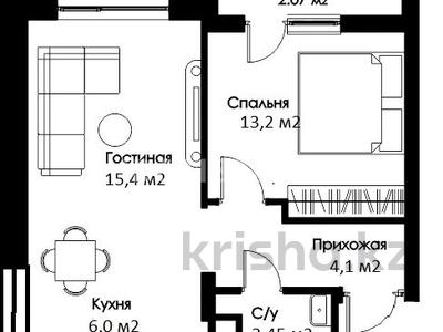 2-бөлмелі пәтер, 43.3 м², Р. Кошкарабаева 54А, бағасы: 22 млн 〒 в Астане, Алматы р-н