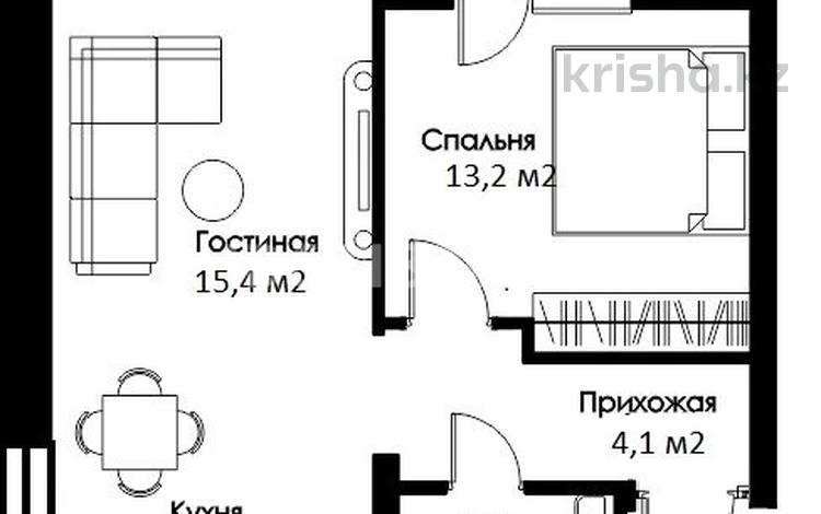 2-комнатная квартира, 43.3 м², Р. Кошкарабаева 54А за 22 млн 〒 в Астане, Алматы р-н — фото 2