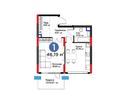 1-комнатная квартира · 46.17 м² · 2/17 этаж, Турар Рыскулов 18/7 — ШИКАРНАЯ ПЛАНИРОВКА С СОБСТВЕННОЙ ТЕРРАСОЙ за 31 млн ₸ в Астане, Есильский р-н