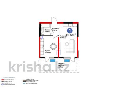 1-бөлмелі пәтер · 38.41 м² · 1/12 қабат, Байдибек би, бағасы: ~ 19.7 млн 〒 в Шымкенте, Абайский р-н