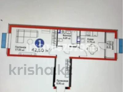 1-комнатная квартира · 42.5 м² · 10/12 этаж, мкр Гажайып 5/3 за 33 млн ₸ в Алматы, Алатауский р-н