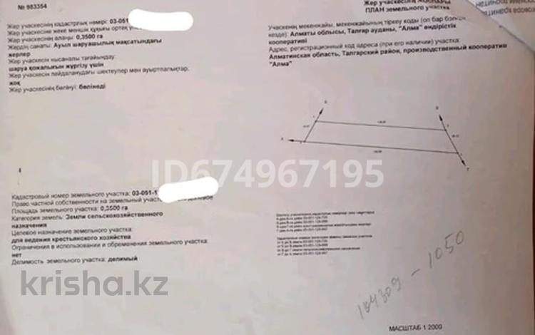 Участок · 35 соток, Вдоль новой дороги на Ак-Булак за 70 млн ₸ в Талгаре — фото 2