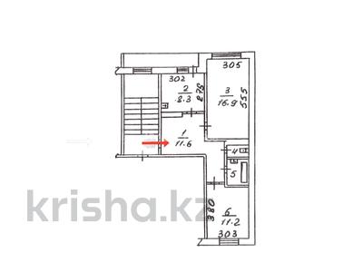 2-комнатная квартира · 54.8 м² · 5/6 этаж, 3-й микрорайон, Гашика 14 — Гашика Чкалова за 22 млн ₸ в Костанае
